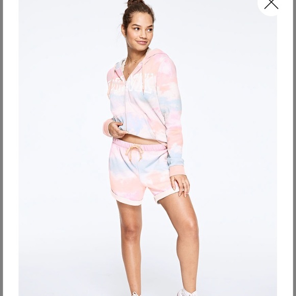PINK Victoria's Secret Tops - NEW!! VS PINK tie dye everyday lounge hoodie!